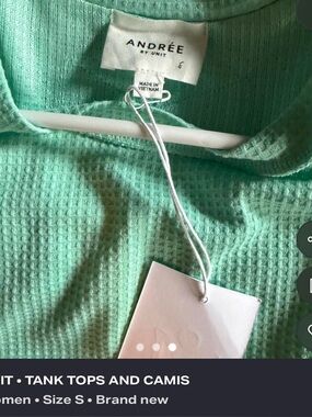 Andrée Mint Green Waffle Knit Tank Top